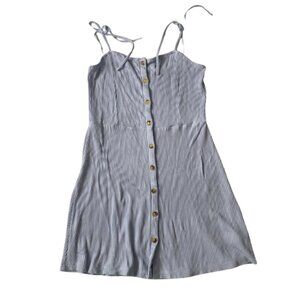 TopShop Baby Blue spaghetti strap ribbed Dress Size 8